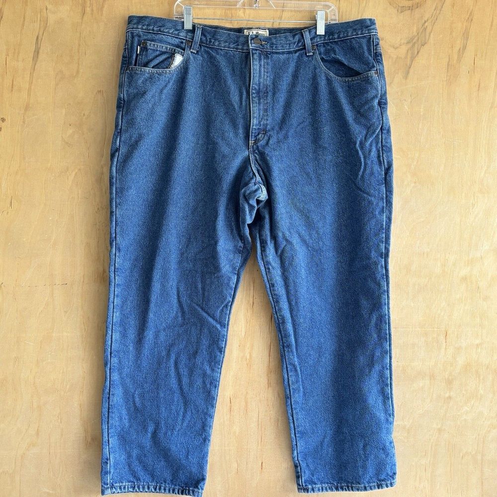Vintage LL Bean Men's 44x30 Jeans Flannel Lined Classic Hiking Insulated Outdoor